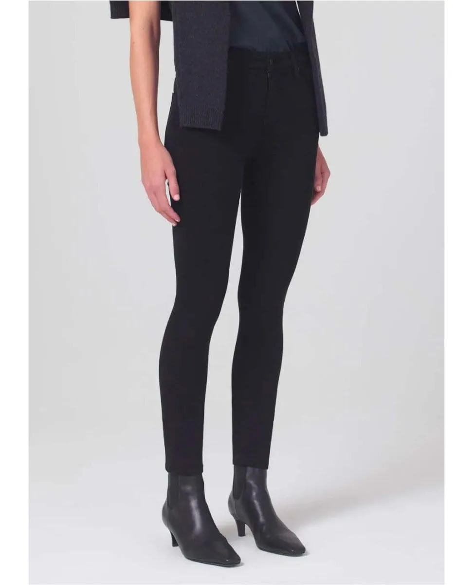 New Mid Rise Rocket Crop Plush Black