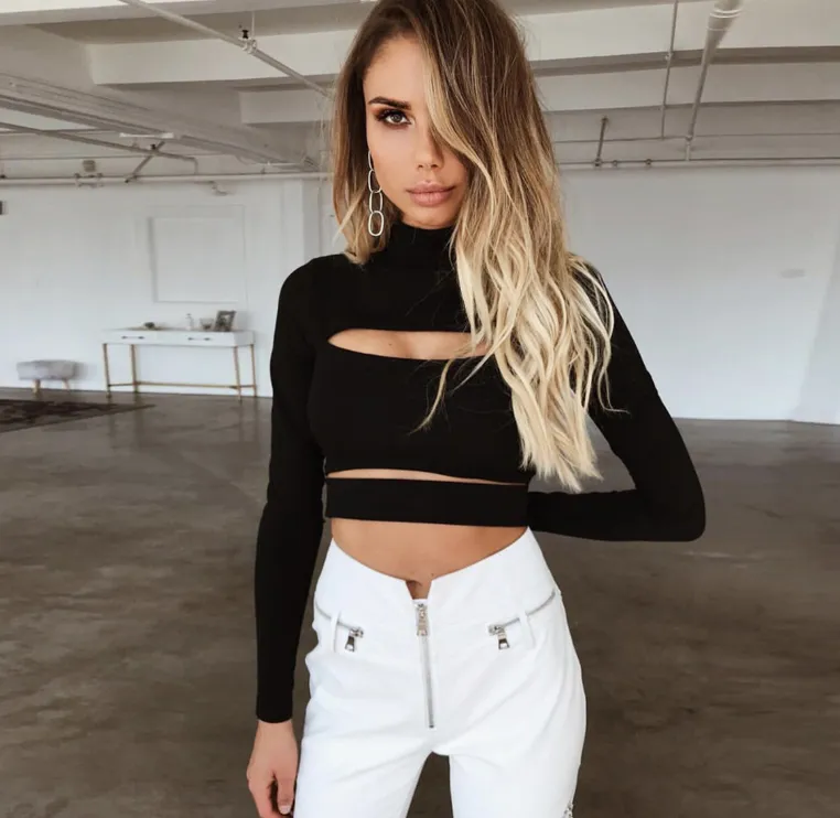 Open Slit Crop Top