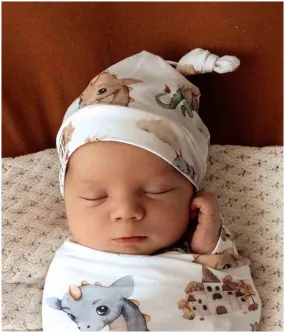 Organic-cotton Dragon Knotted Beanie 0 - 6 months