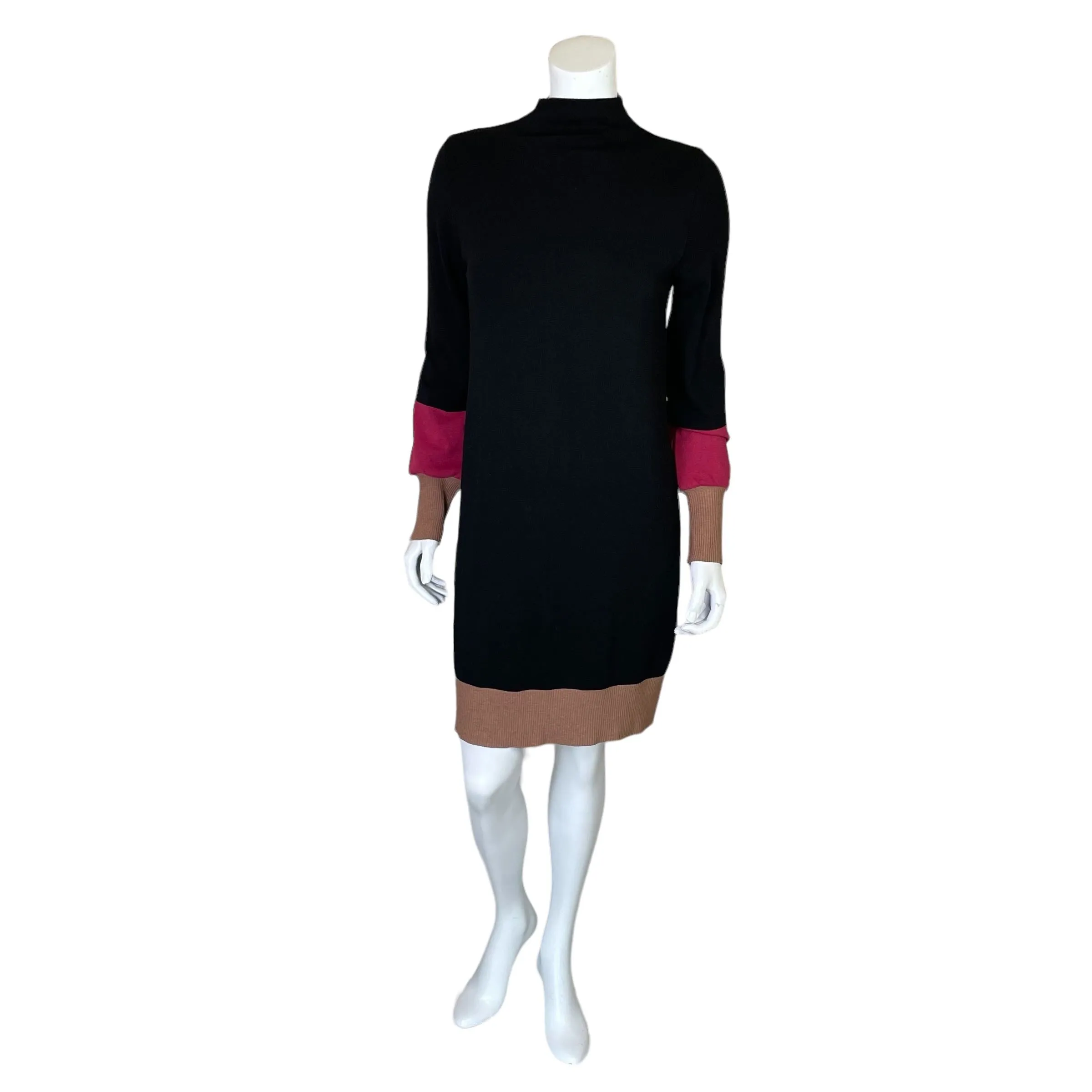 Paola Ermini | Women's Black, Pink and Brown Sweater Dress | Size: M