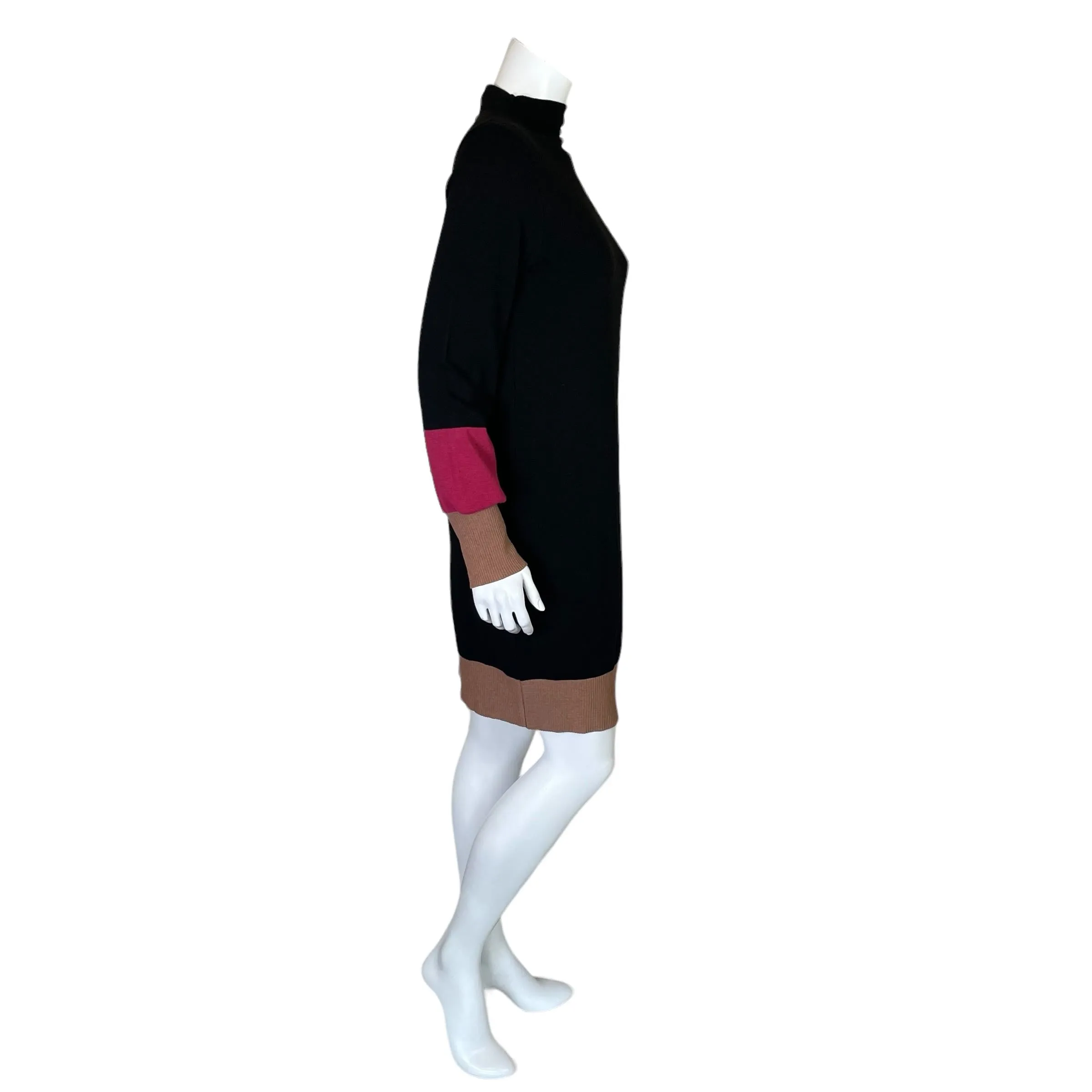 Paola Ermini | Women's Black, Pink and Brown Sweater Dress | Size: M