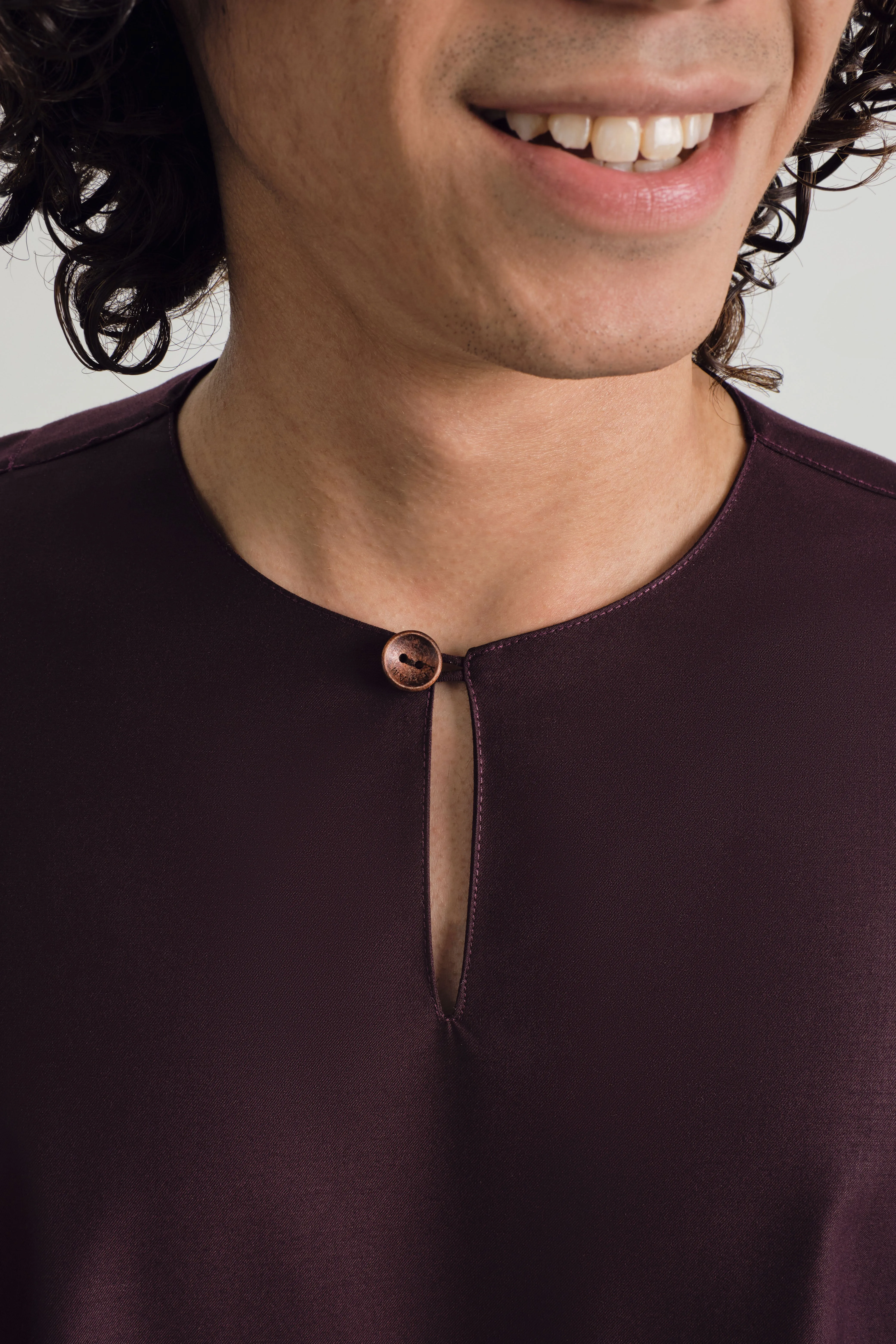 Patawali Three Quarter Sleeve Top - Plum