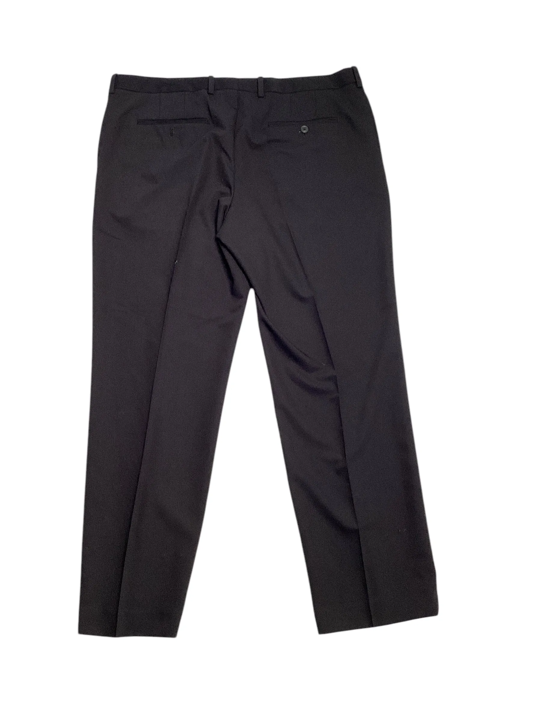 Perry Ellis Mens Modern fit Dress Pants 38 / 30 Black Solid Stretch