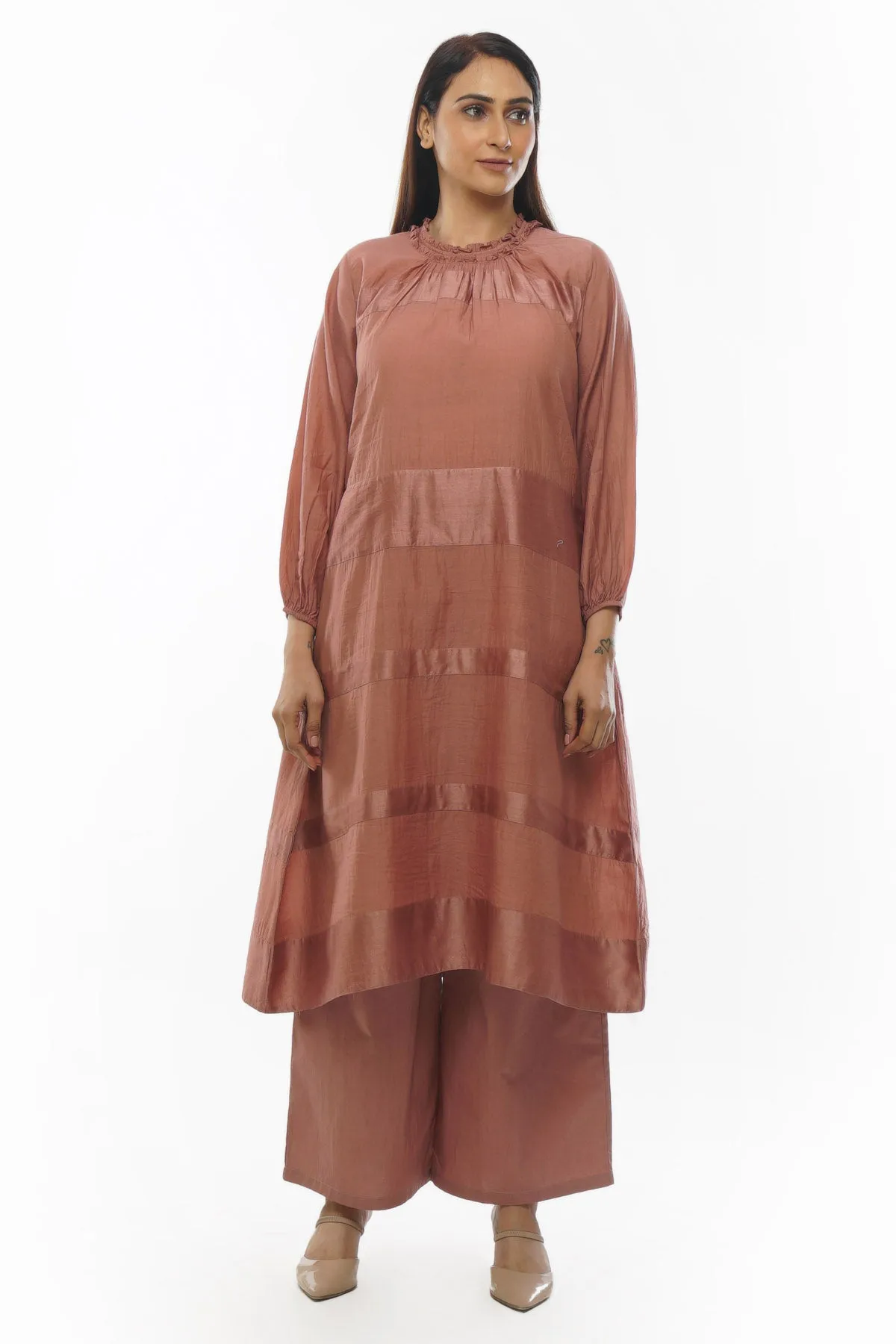 Pink Handwoven Cotton Kurta Set