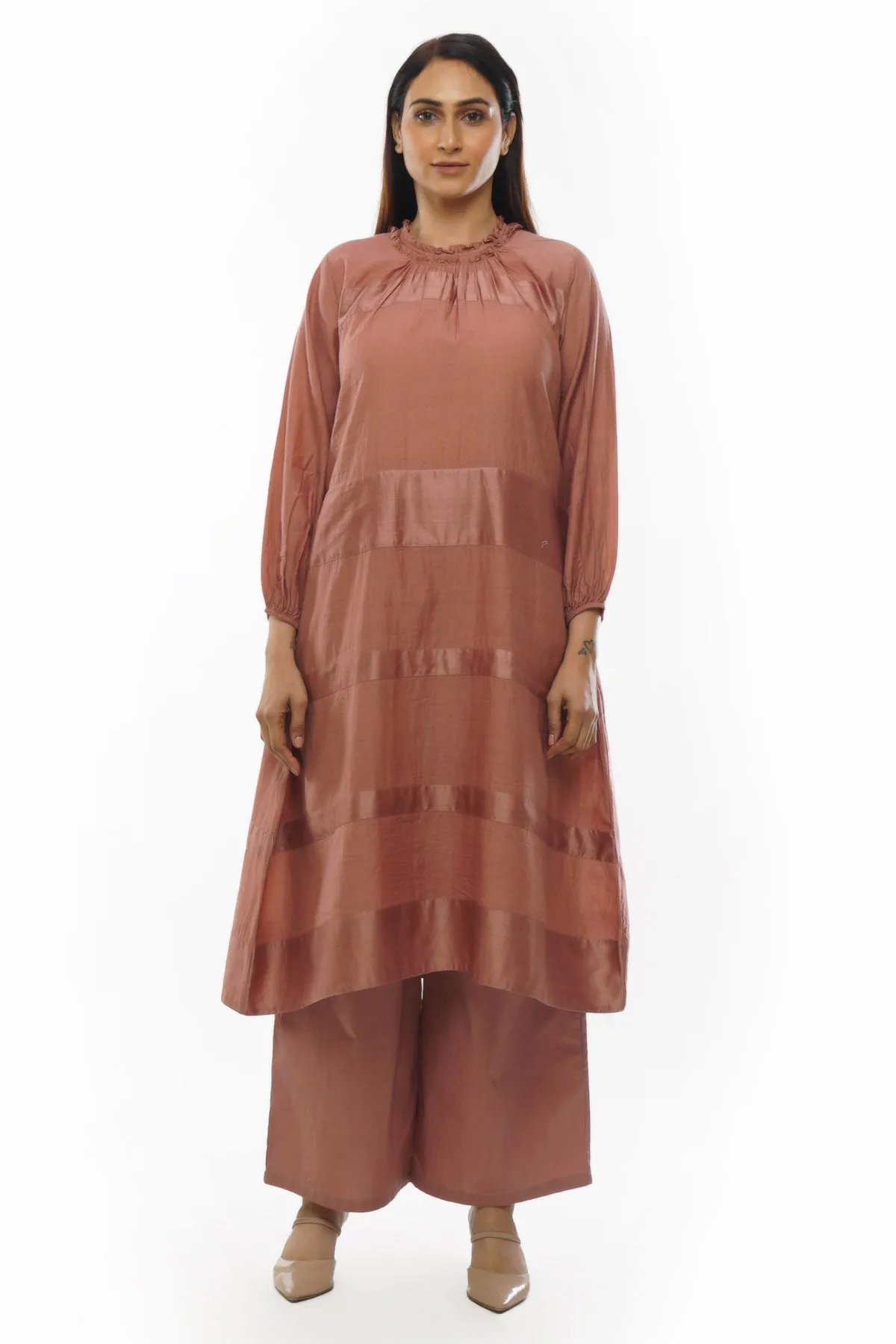Pink Handwoven Cotton Kurta Set