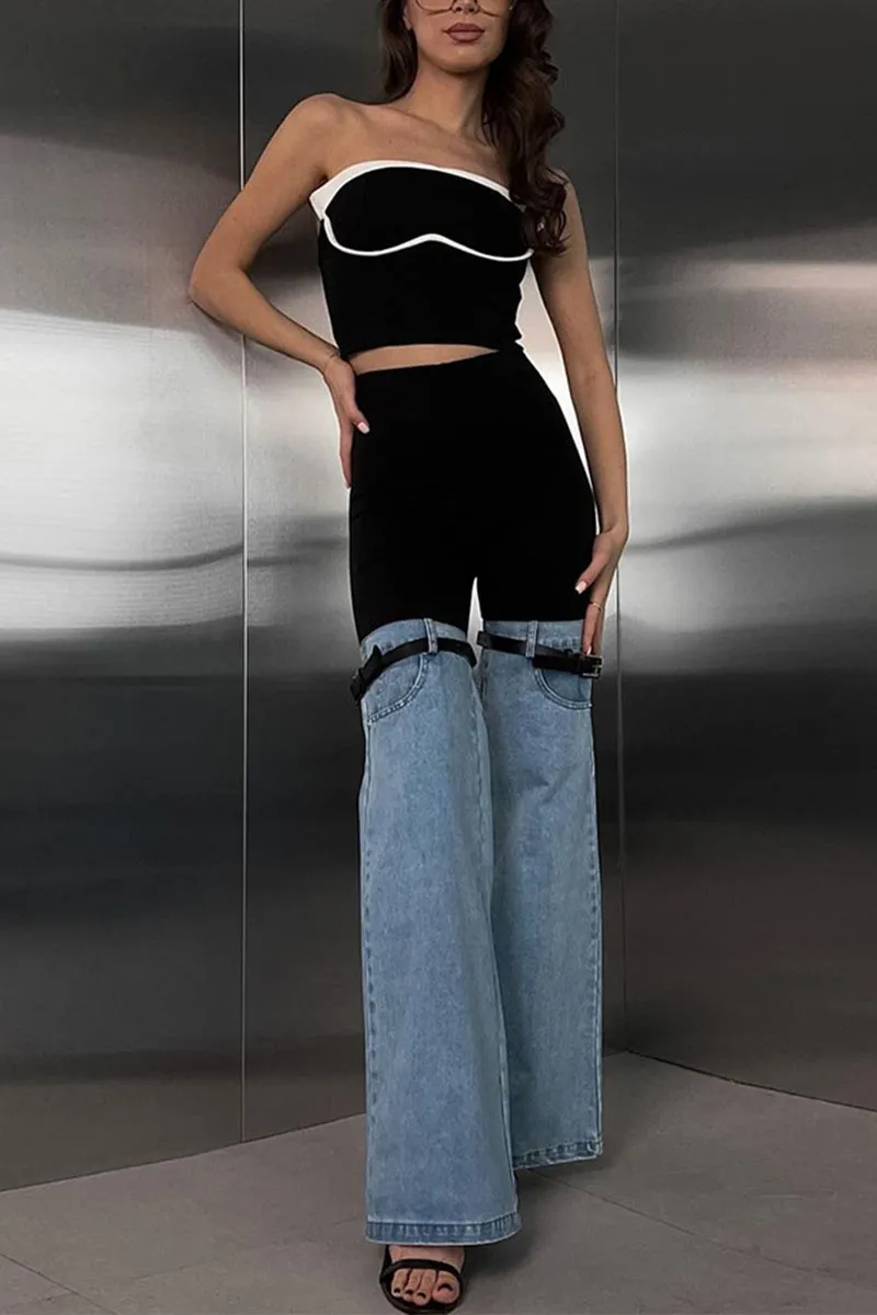 PM0175 Bootcut Denim Long Pants