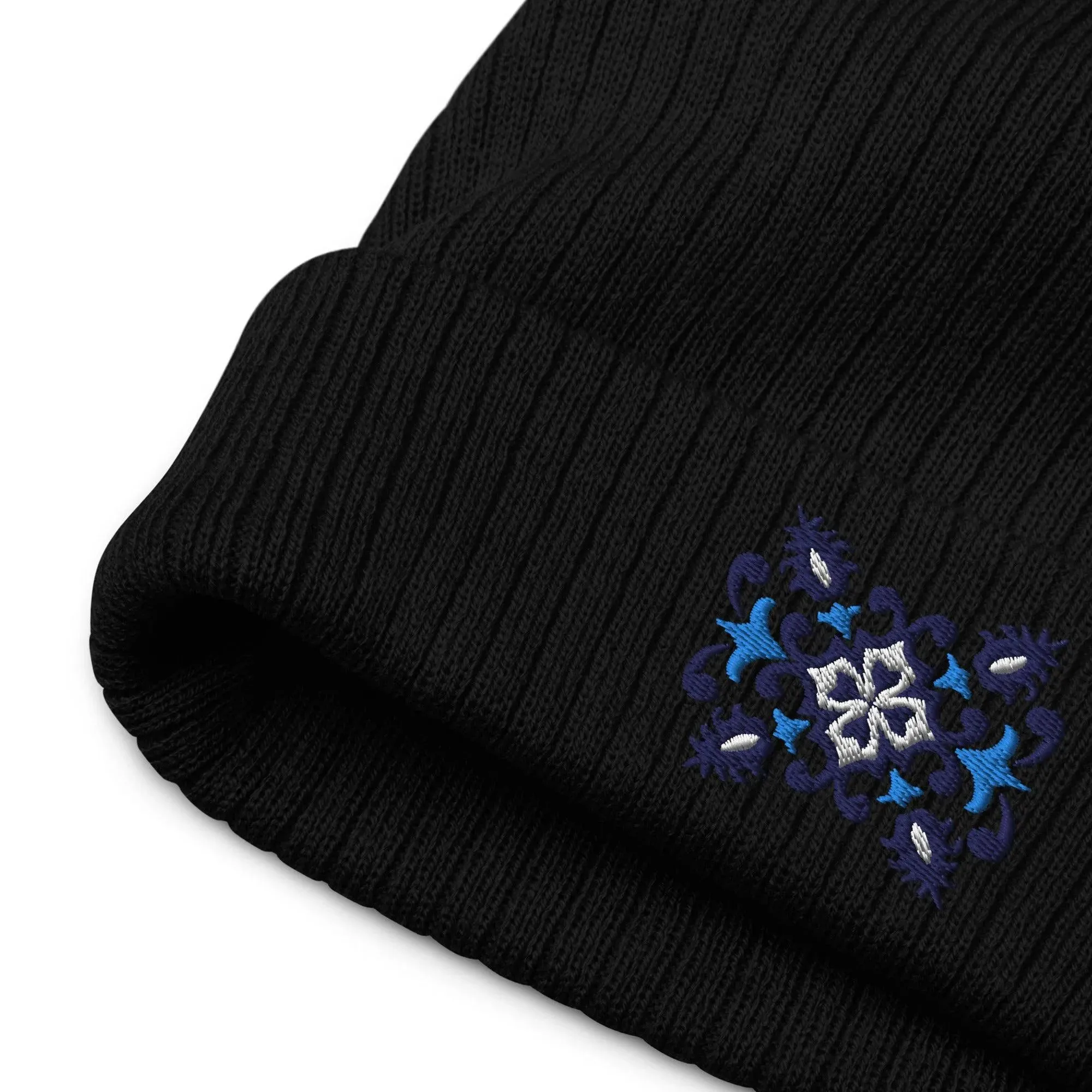 Portuguese Azulejo Tile Motif Embroidered Beanie