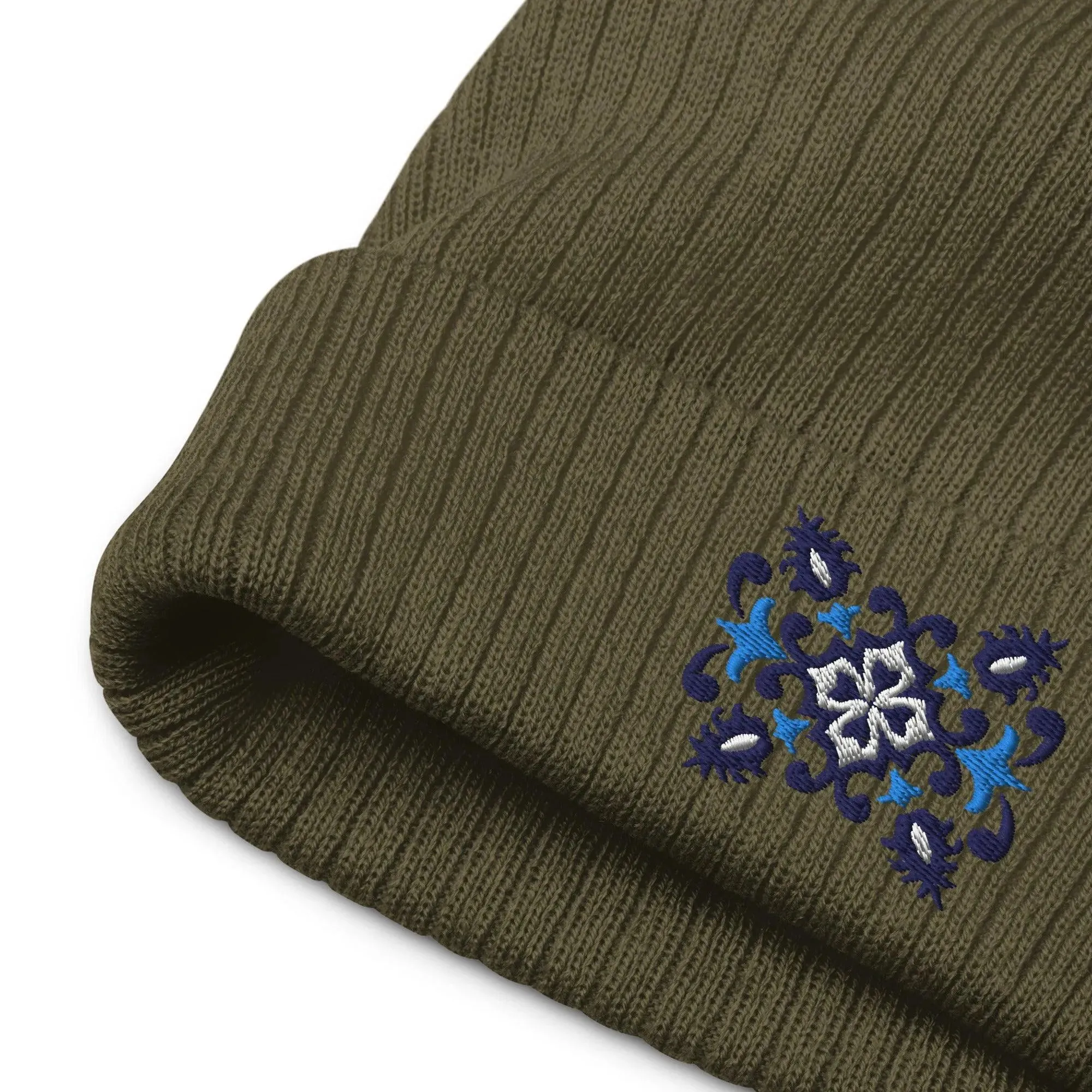 Portuguese Azulejo Tile Motif Embroidered Beanie
