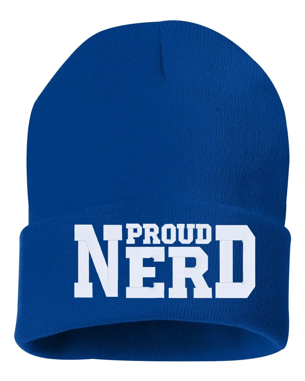 PROUD NERD Embroidered Cuffed Beanie Hat