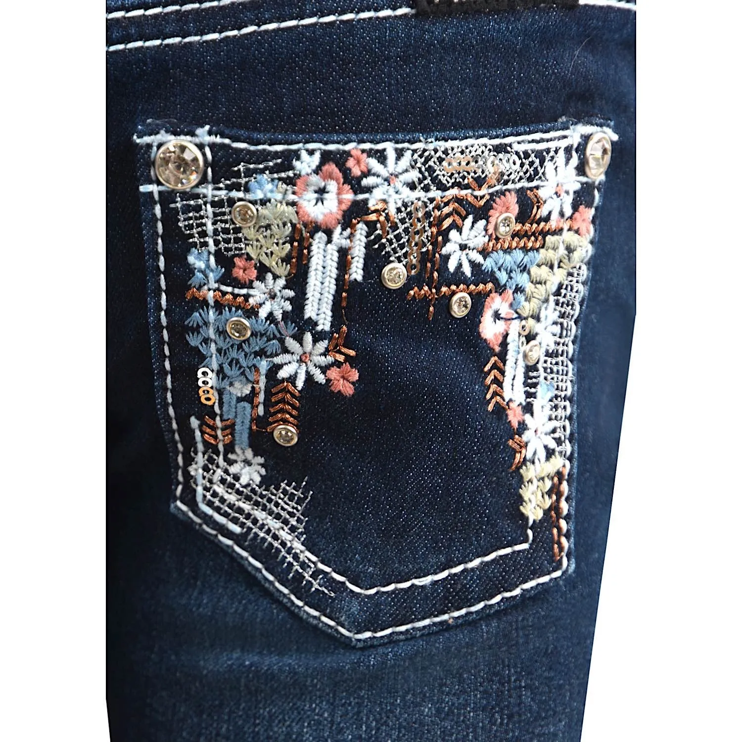 Pure Western Girl's Angelica Slim Leg Jean Indigo