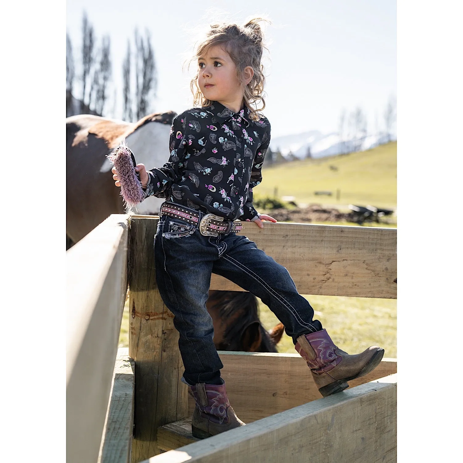 Pure Western Girl's Angelica Slim Leg Jean Indigo