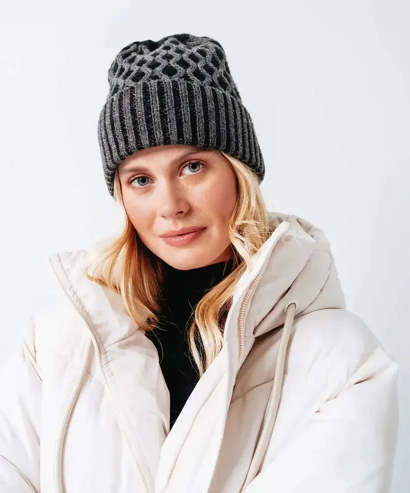 Recycled Bi-Color Honeycomb Beanie