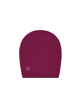 Recycled Cashmere Beanie—plum purple