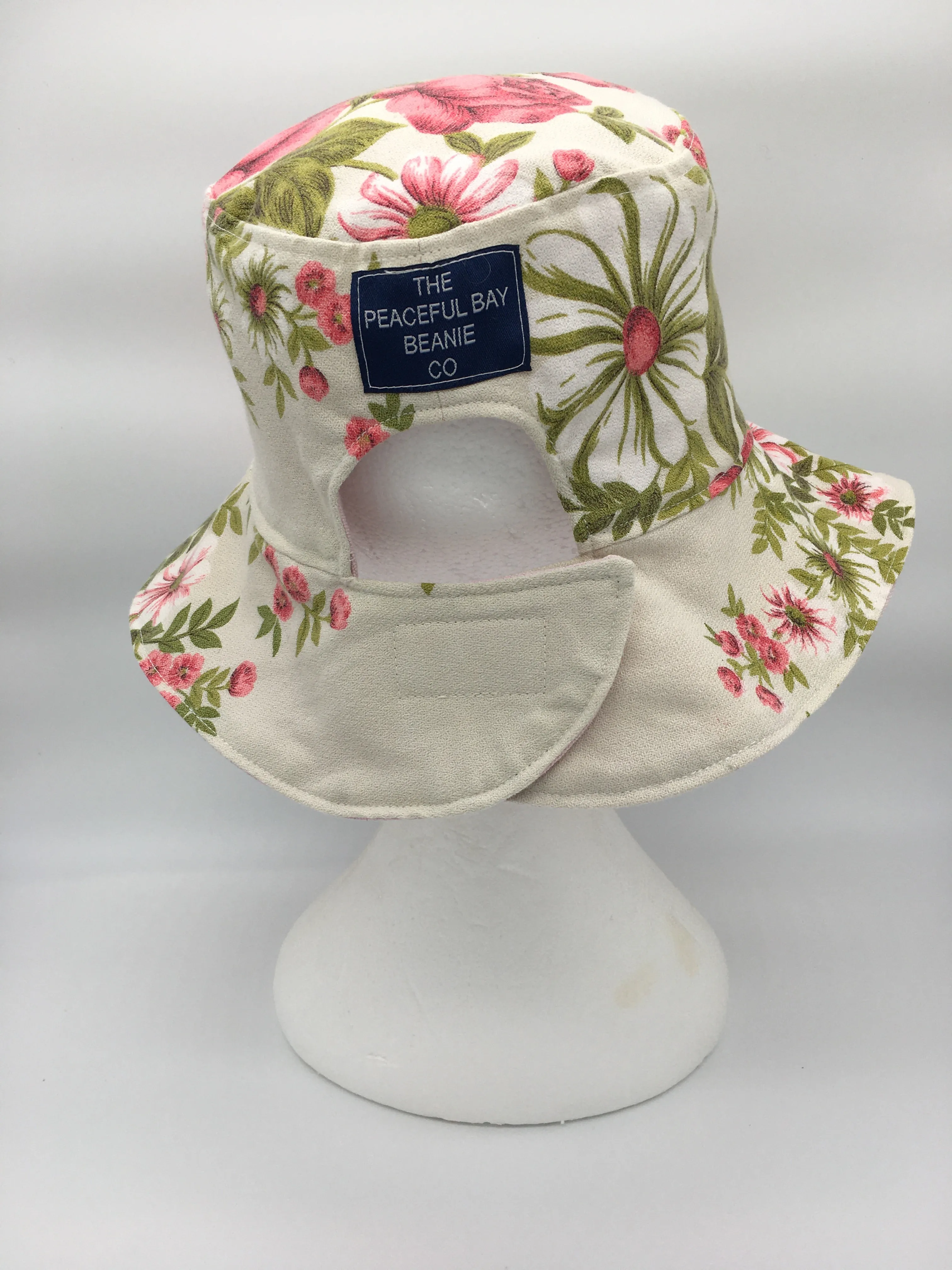 Retro Sun Hat-  Creamy floral 1