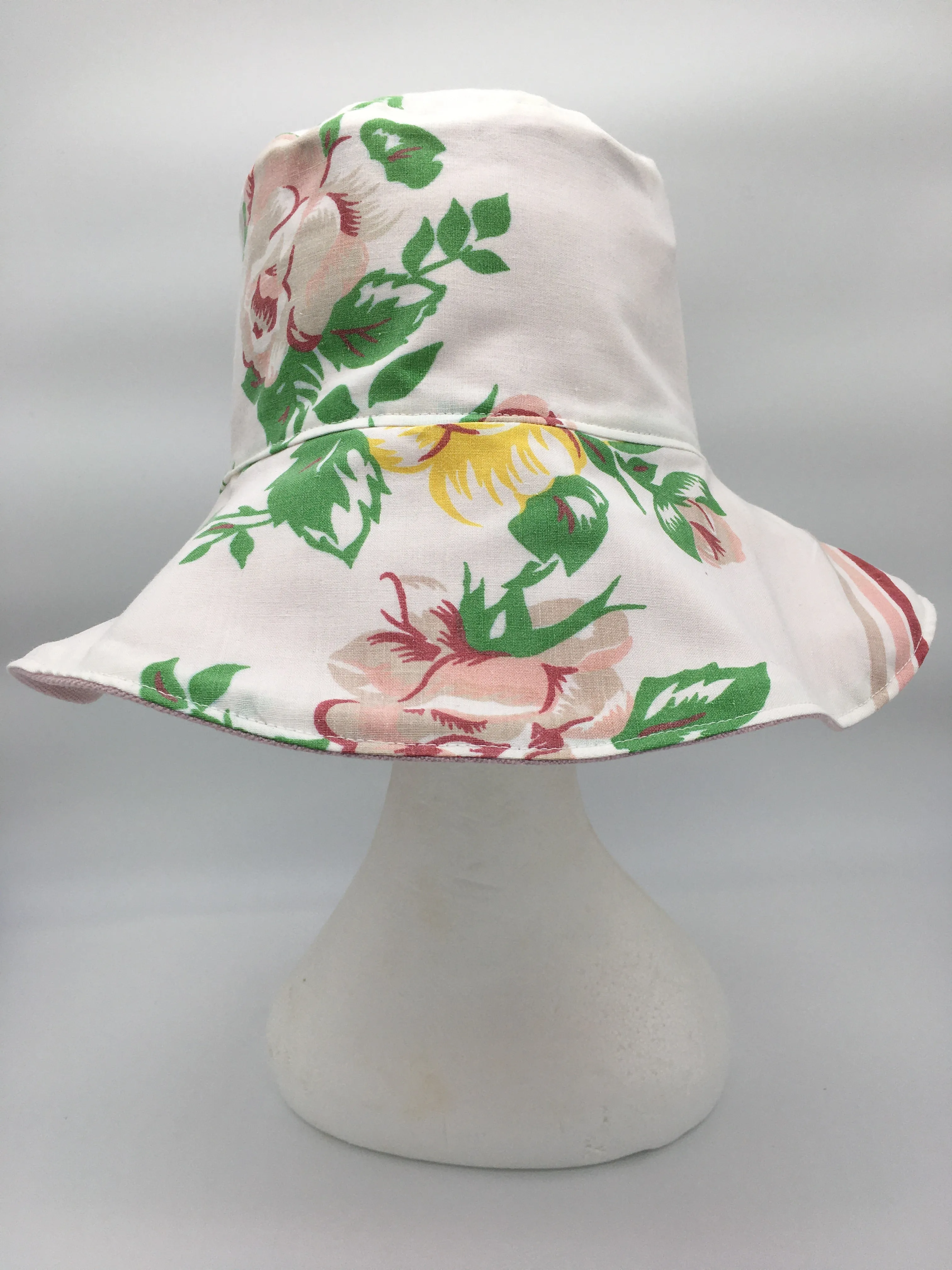 Retro Sun Hat-  Pale Rose