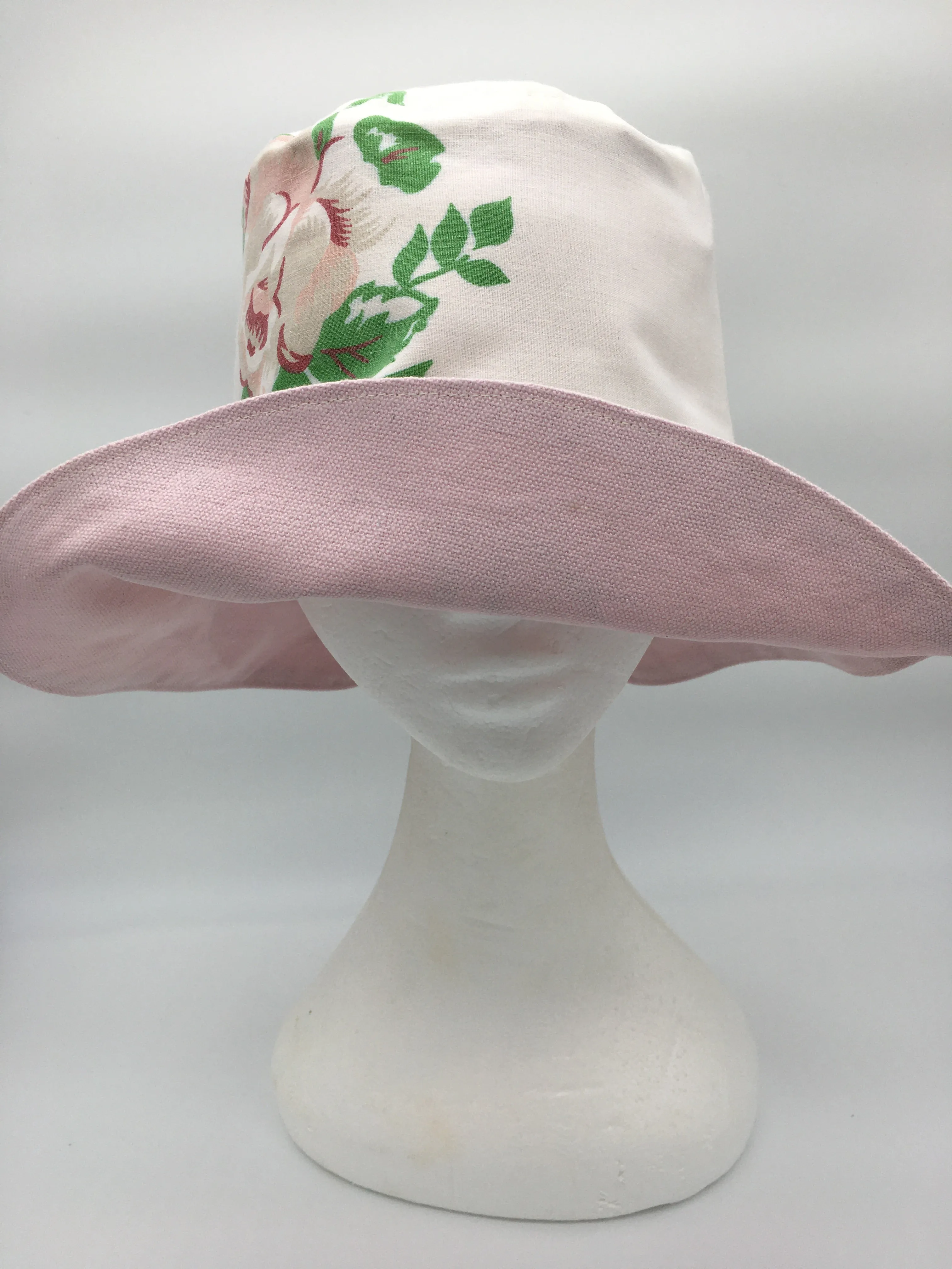 Retro Sun Hat-  Pale Rose
