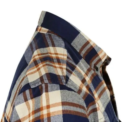 Ridgeline Organic Check Shirt Navy & Brown