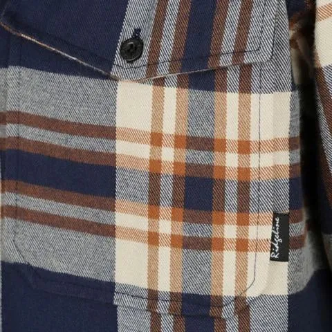 Ridgeline Organic Check Shirt Navy & Brown