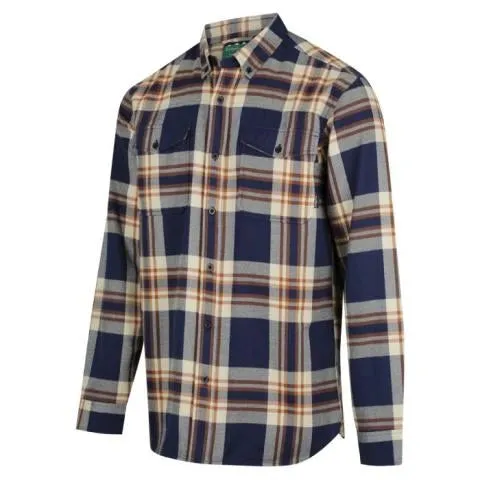 Ridgeline Organic Check Shirt Navy & Brown