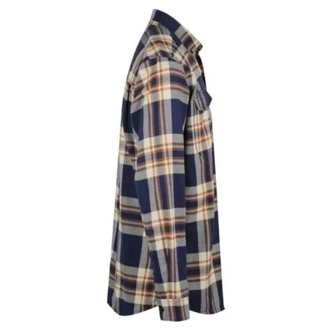 Ridgeline Organic Check Shirt Navy & Brown
