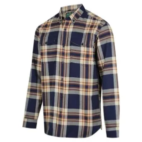 Ridgeline Organic Check Shirt Navy & Brown