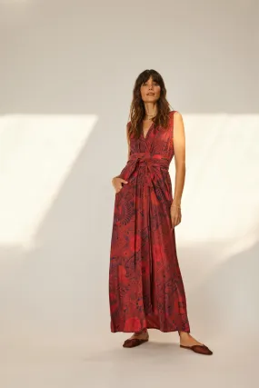 Silk Print Nico Sleeveless Maxi Dress