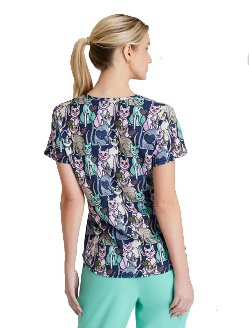 SKECHERS™ by Barco Essence V-Neck Animal Print Top
