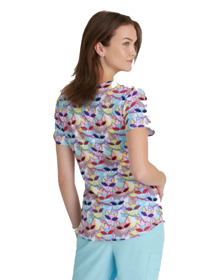 SKECHERS™ by Barco Essence V-Neck Animal Print Top