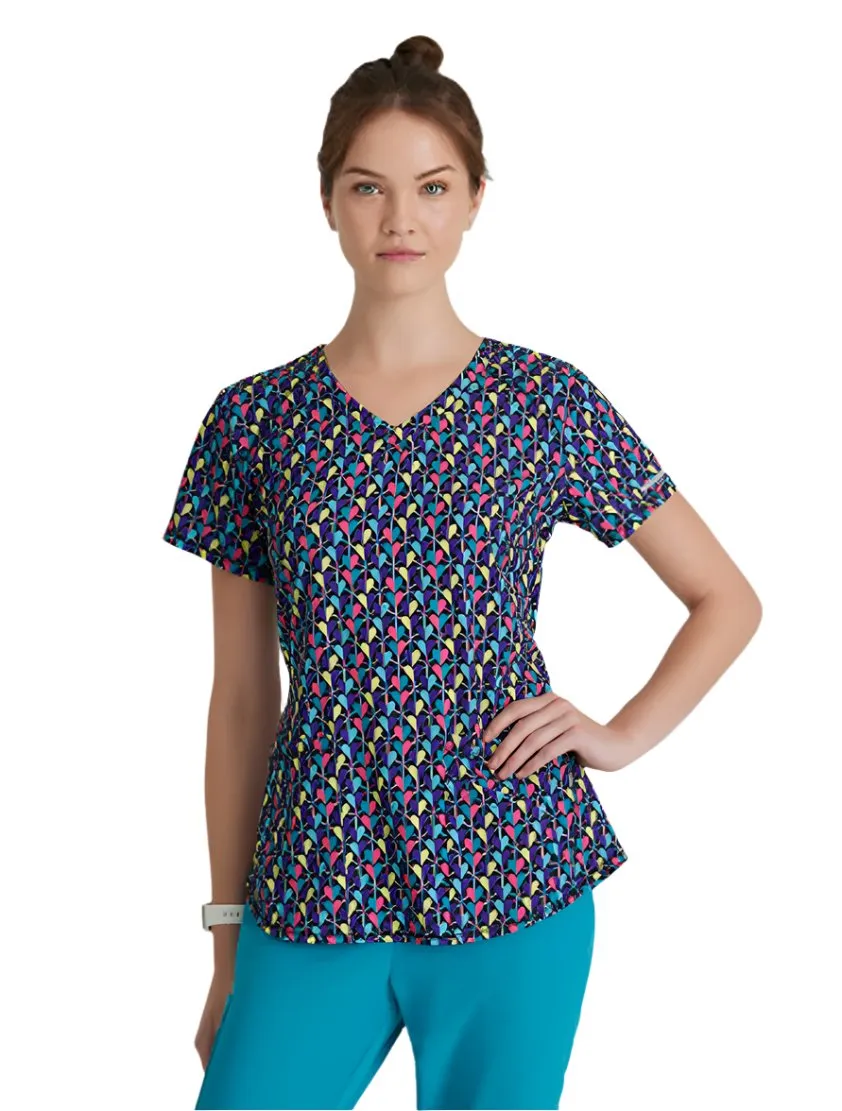 SKECHERS™ by Barco Essence V-Neck Animal Print Top