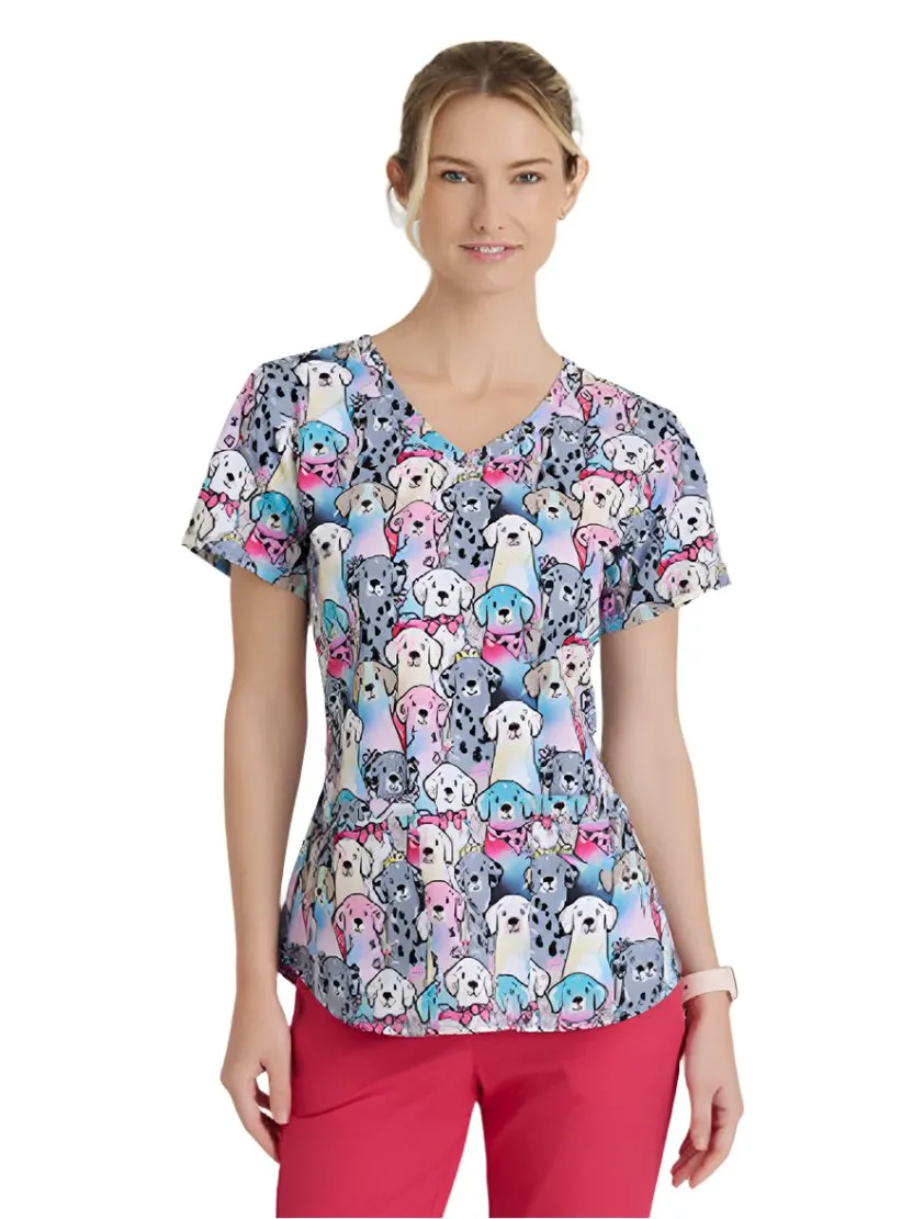 SKECHERS™ by Barco Essence V-Neck Animal Print Top