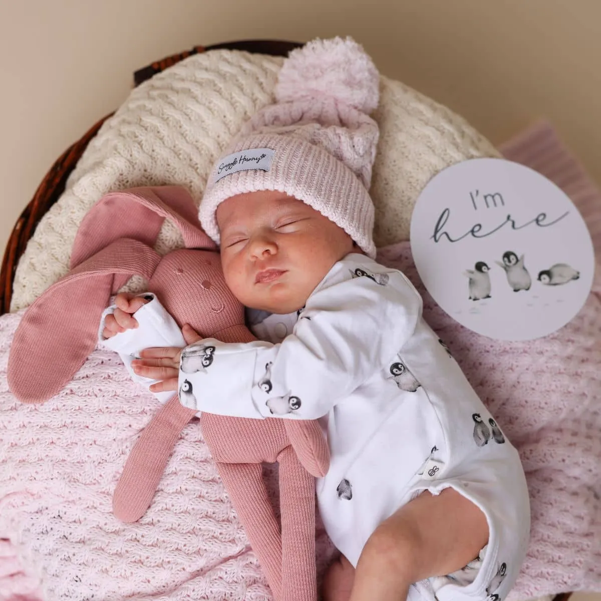 Snuggle Hunny Organic Knit Beanie - Blush Pink