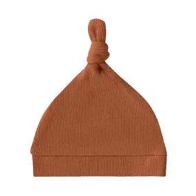 Snuggle Hunny Ribbed Knotted Beanie - Biscuit Organic