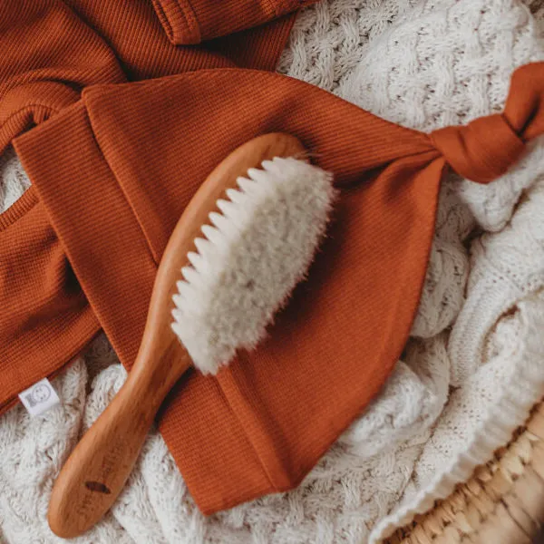 Snuggle Hunny Ribbed Knotted Beanie - Biscuit Organic