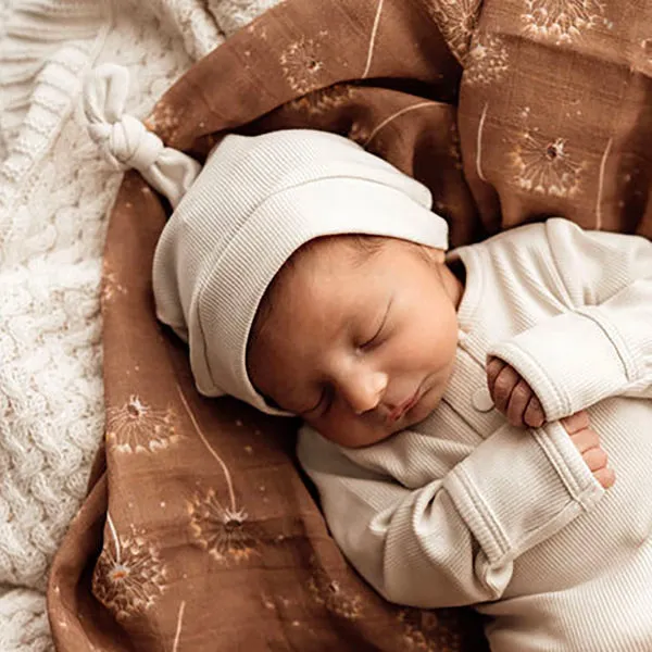 Snuggle Hunny Ribbed Knotted Beanie - Halo Organic
