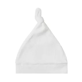 Snuggle Hunny Ribbed Knotted Beanie - Milk Organic