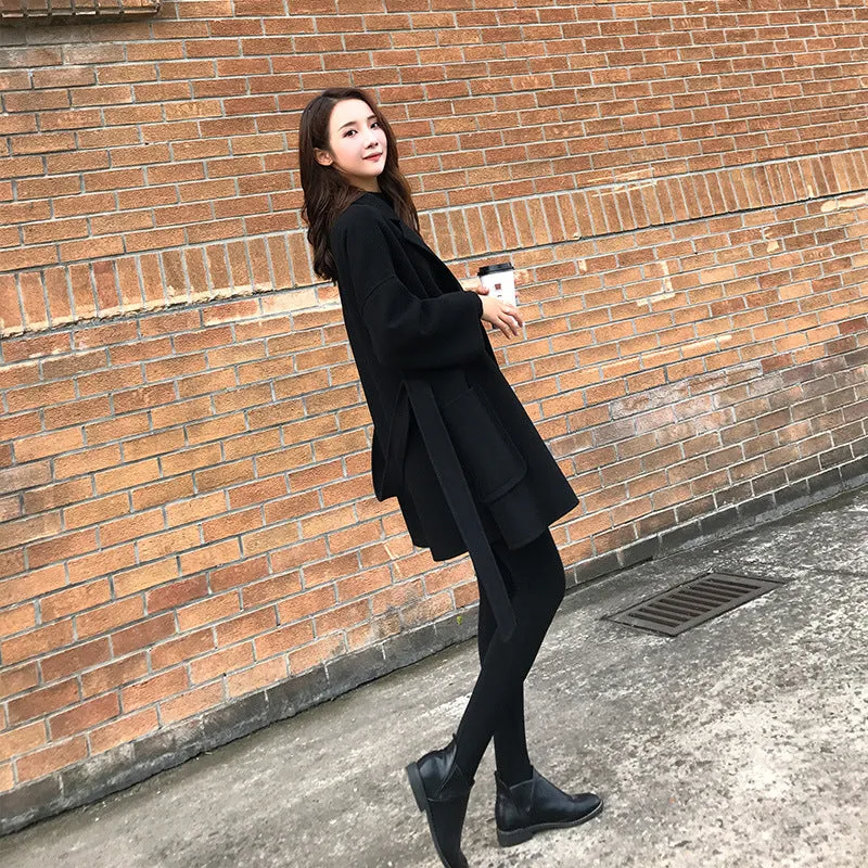 Spring Autumn Women Overcoat Women Blazer Jackets Female Coat With Belt