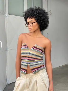Striped Crochet Tube Top