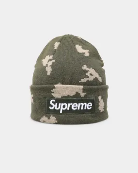 Supreme X New Era Box Logo Beanie Olive Camo