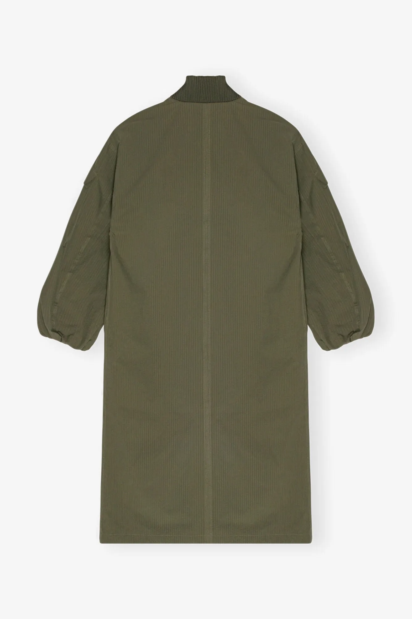 Tech Seersucker Oversized Shell Coat