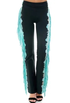 Tie Dye Fringe Yoga Pants
