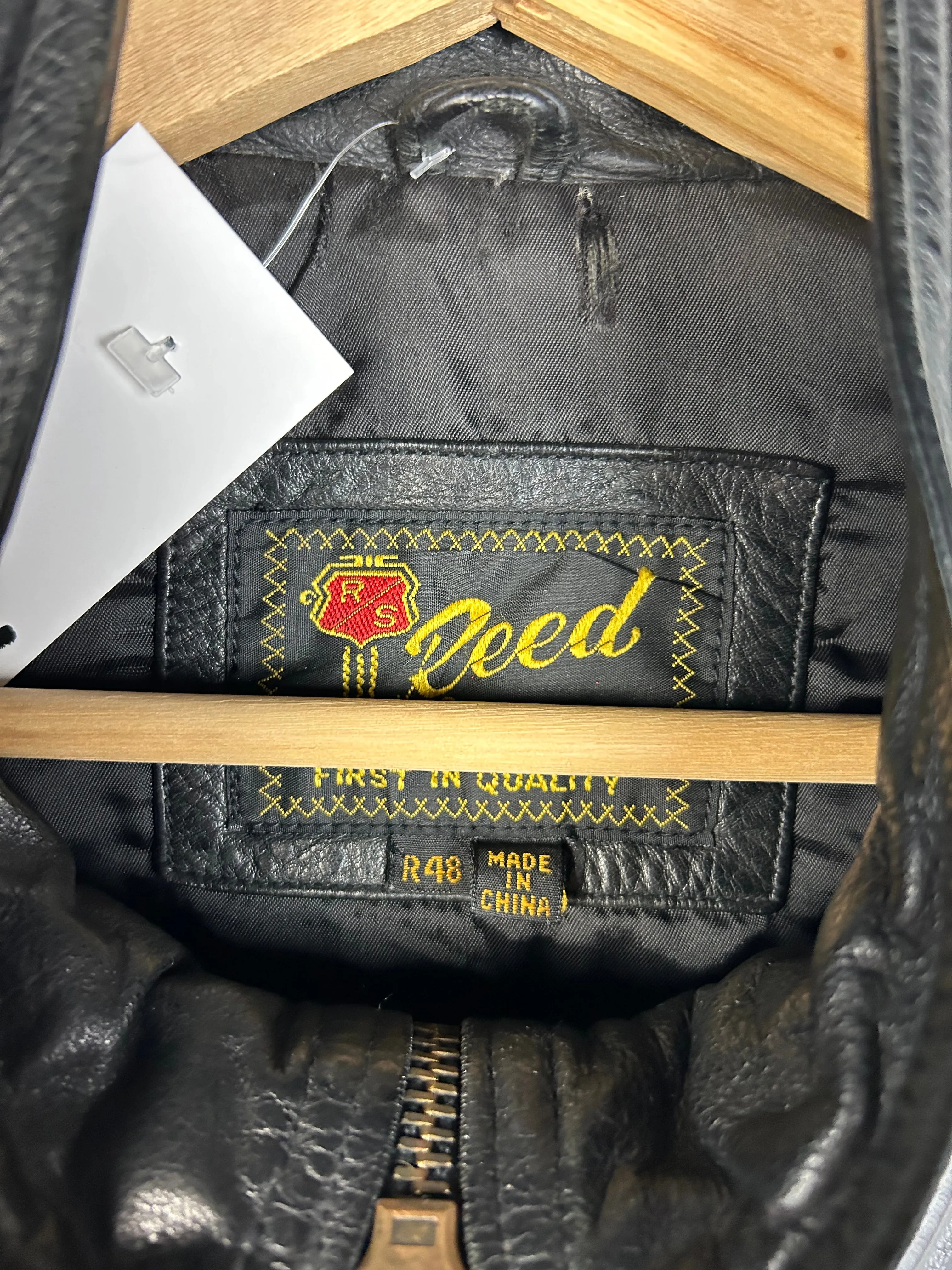 Vintage Reed Black Leather Bomber Jacket