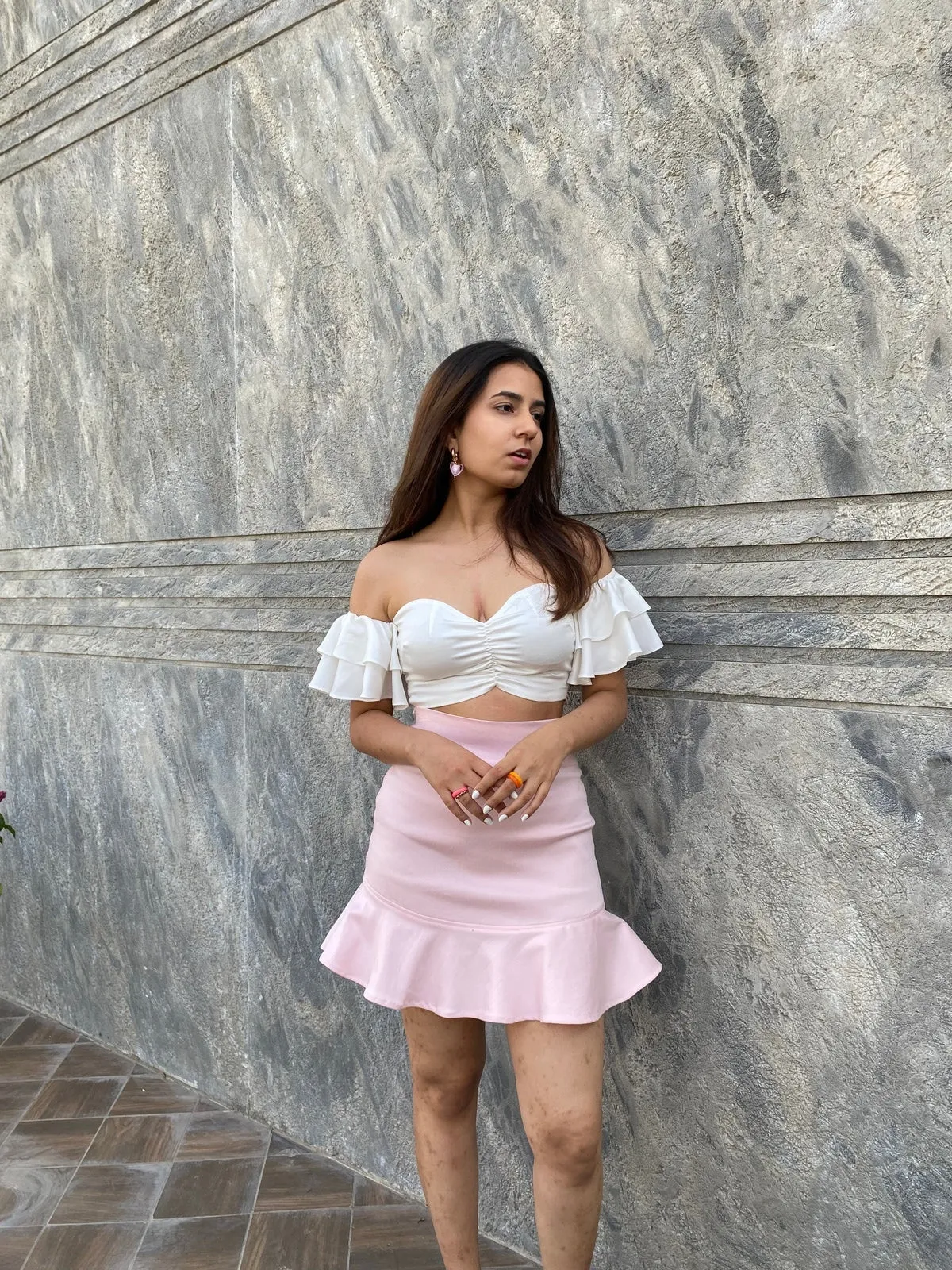 White Frill Top