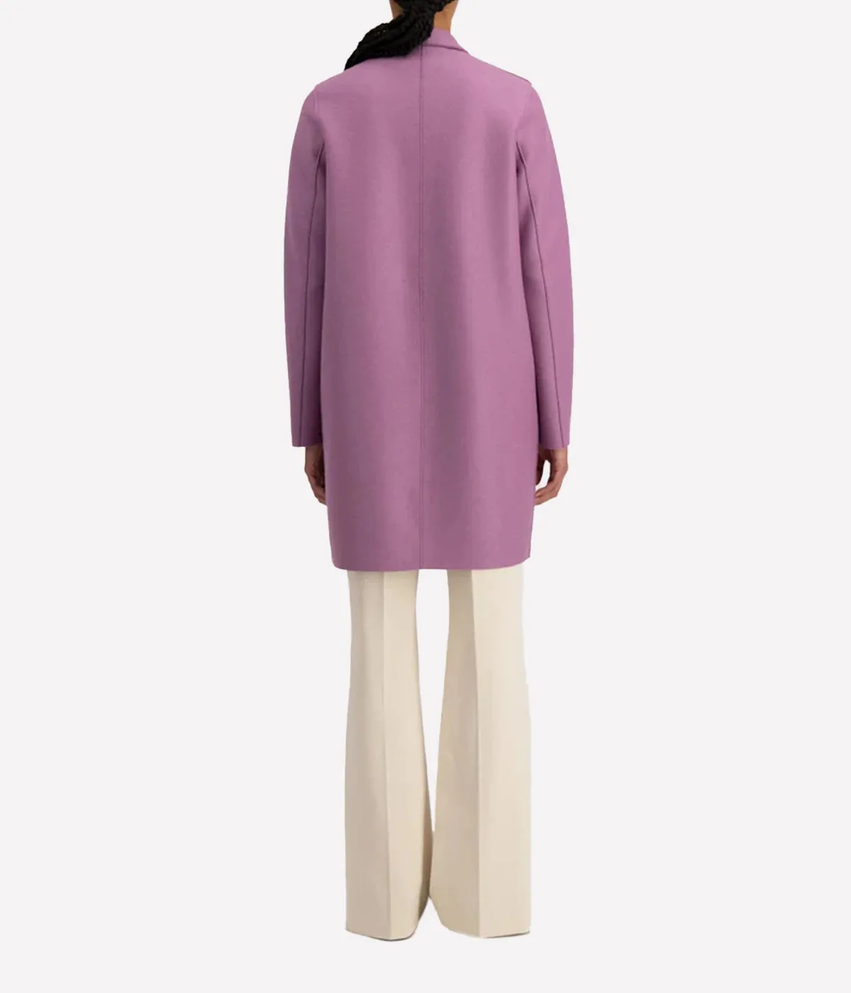 Women Cocoon Coat in Mulberry