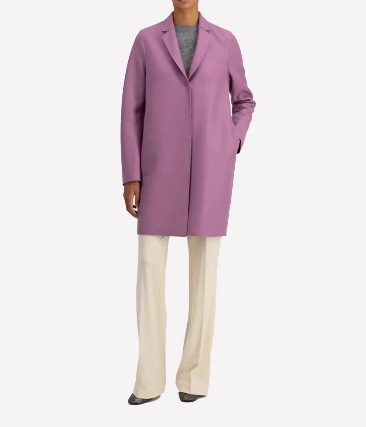 Women Cocoon Coat in Mulberry