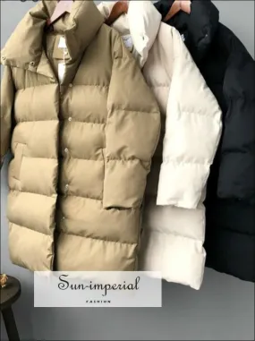 Women Maxi Down Puffer Fashion Bread Coat Parka