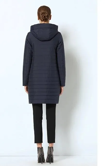 Women's Spring/Autumn Thin Warm Windproof Hooded Coat