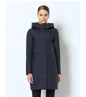 Women's Spring/Autumn Thin Warm Windproof Hooded Coat