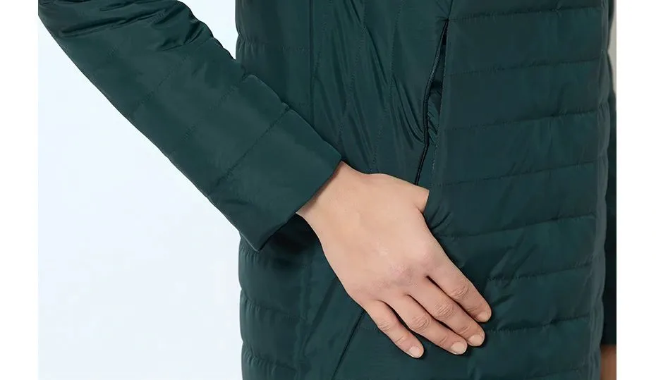 Women's Spring/Autumn Thin Warm Windproof Hooded Coat