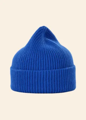 Wool beanie, royal azure