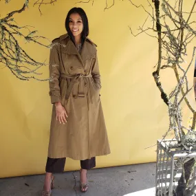 Wool lined 1980s trench coat